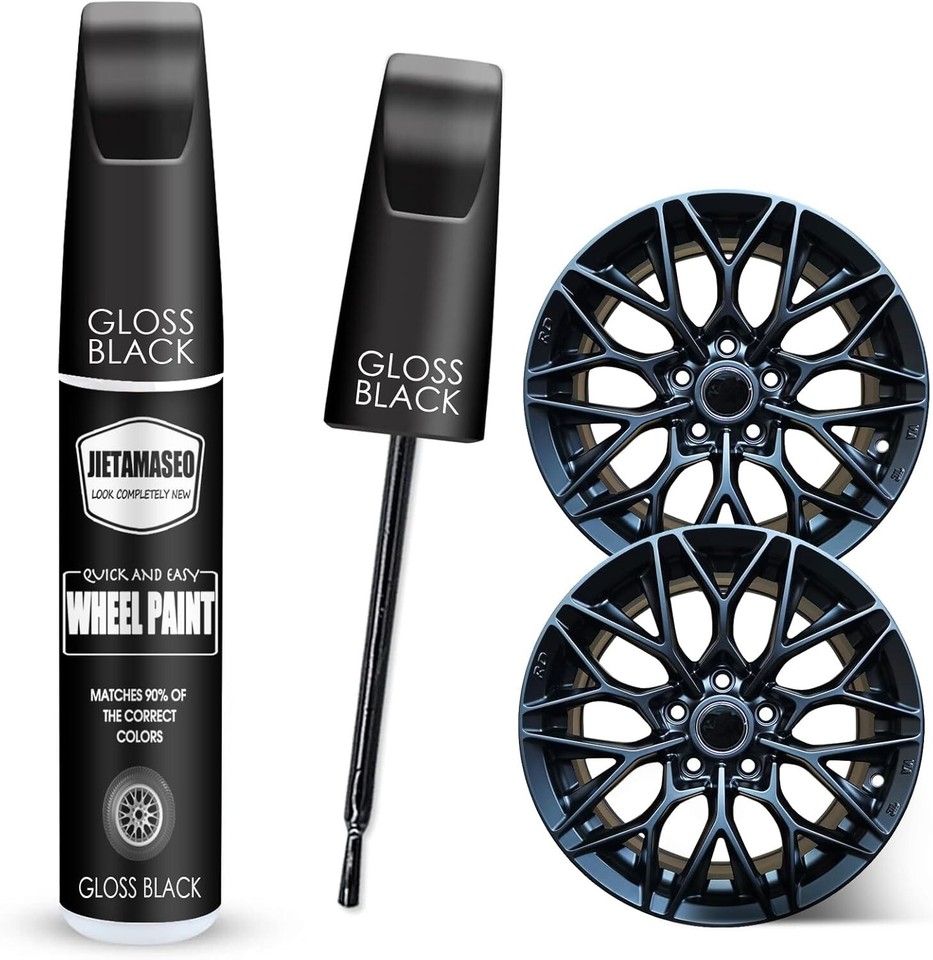 Gloss Black Rim Touch Up Paint Wheel Repair Kit Curb Rash Rim Paint Car