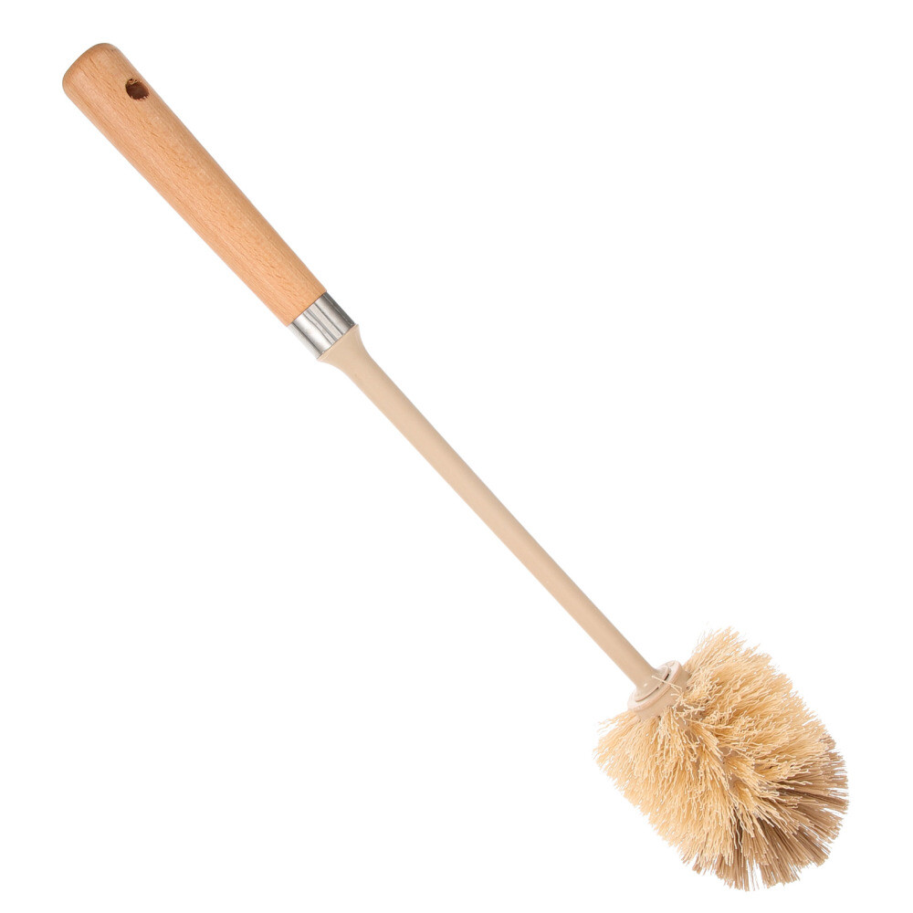 Stainless Steel Toilet Scrubber with Wooden Handle for Deep Cleaning-image