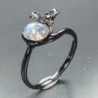 Handmade ring Natural Moonstone Ring 925 Sterling Silver Size 7 /R473352