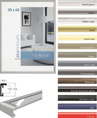 Nielsen Alurahmen Classic 10x15 cm bis 70x100 cm schmales Blockprofil 