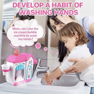 Nuby Ice Cream Shop Machine à Bulles Jouet De Bain Pour Les Tout-petits à Partir De 3 Ans Et Plus Cône En Mousse Machine à Crème Glacée Jouet Mural De Bain Rouge
