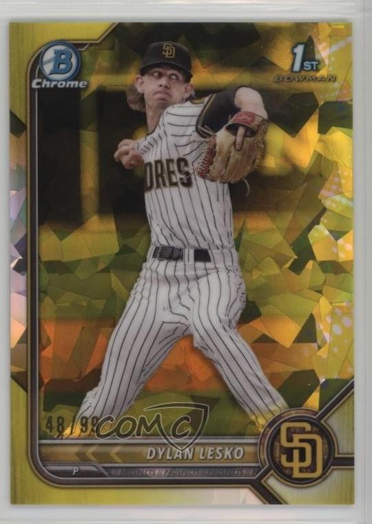 2022 Bowman Chrome Draft Sapphire Edition Yellow 48/99 Dylan Lesko #BDC-27 09an