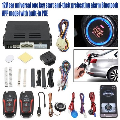 Auto Smart Keyless Entry Motor Start Stop Alarm System Drucktaste Remote NEU