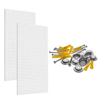 24 In. H X 42 In. W Pegboard 2-Pack White High-Density Fiberboard