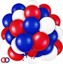 Red White and Blue Latex Balloons 100 Pack for 4Th of July Decorations Independe