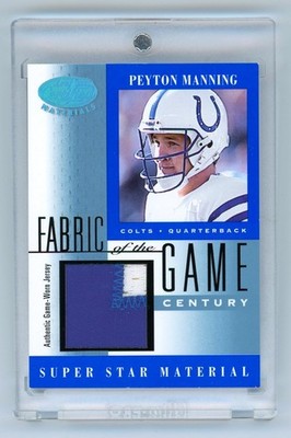 2001 Leaf Certified Fabric of the Game Used Patch Peyton Manning 18/21 Jersey #