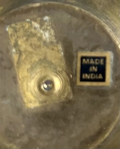 Small 2 1/2" Tall Brass Bucket w Handle - Made in India Match/toothpick Holder - Picture 6 of 7
