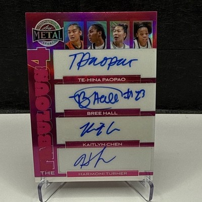 2025 Leaf Metal Women Of Sport Fabulous 4 Auto Paopao/Hall/Chen/Turner #1/2 Pink