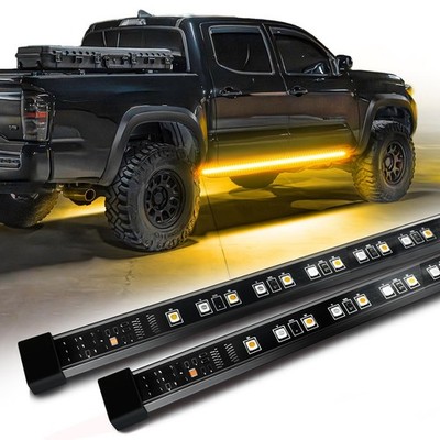 OPT7 Sidekick 86'' Running Board Lights 2PCS LED Strips w/Sequential Amber Tur...