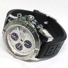 BREITLING Colt Chronograph A13388 White Gray SS Rubber Men's Watch Used 7