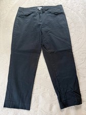 J Jill Ankle Crop Chino Mid Rise Pants - Black Stretch Cotton - Women's size 10