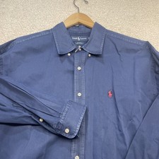 Ralph Lauren Button Down Mens XL Blue Blake Long Sleeve Pony Logo Cotton Shirt