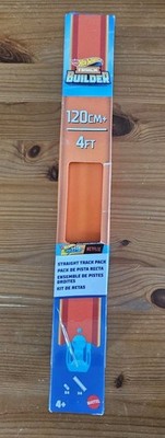 3Pck Hot Wheels Straight Track Builder 120cm 4ft 4-Pcs Connectors MATTEL Orange