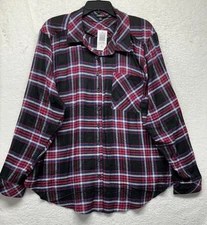 Torrid Womens Size 2 Lizzie Brushed Button Down Long Sleeve Red Top New (K3)