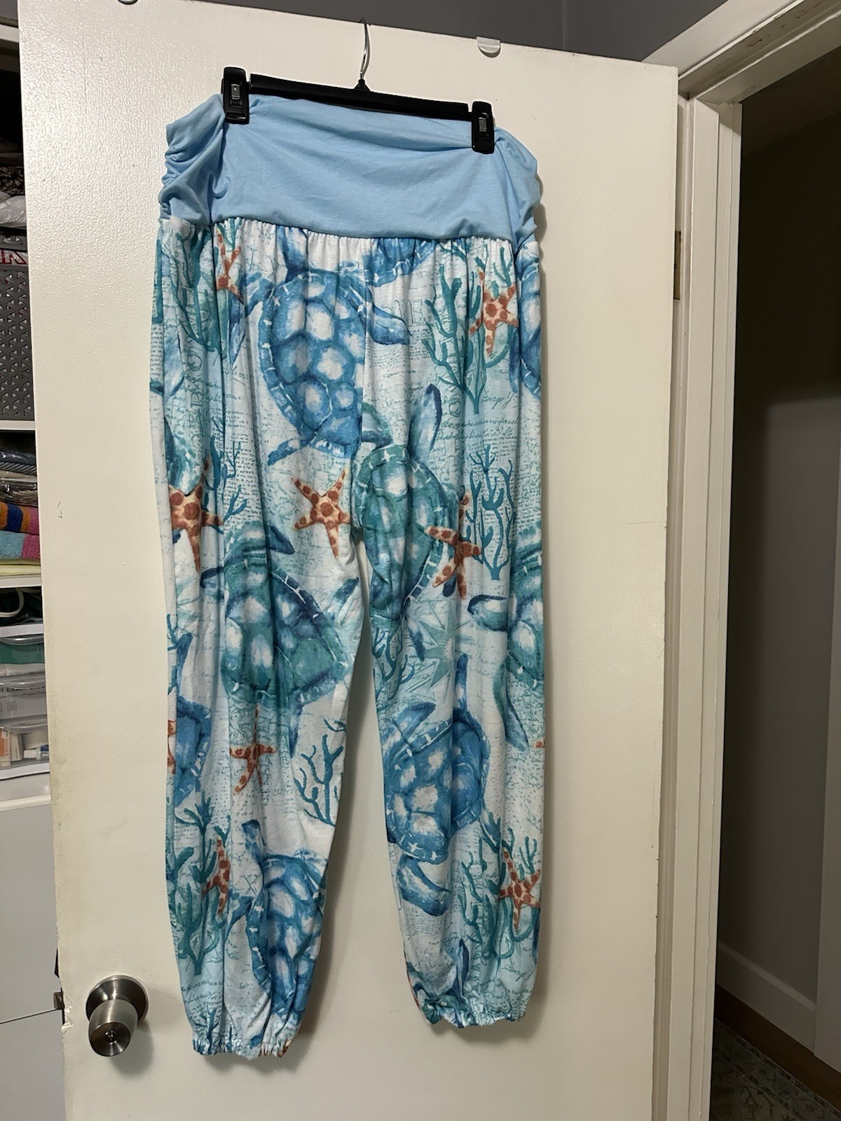 Seashell Pajama Pants With Ruched Waist Size 1X