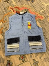 Winnie the Pooh Kid Vest Disney 100 Acre Wood Quilted Zip-Up Y2K Retro 24 months