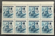 1942 German Stamps occ. Czechia BuM block of 8 stamps Red Cross ww2 MNH /BL184