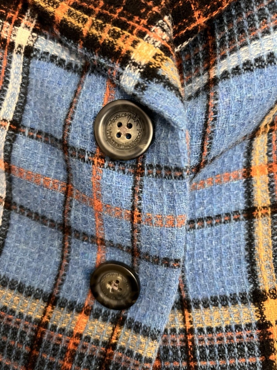 Vivienne Westwood Porta Jacket Light Blue Tartan IT 42