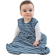 Woolino Merino  Organic Cotton Baby Sleep Bag, 0-6M, Navy Blue, 4 Season