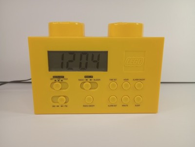 LEGO Yellow Brick Portable Alarm Clock AM/FM Radio (2010) Tested & Working 