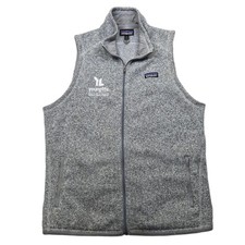 Patagonia Sweater Fleece Vest Men's XL Heather Gray Compnay Logo Zip