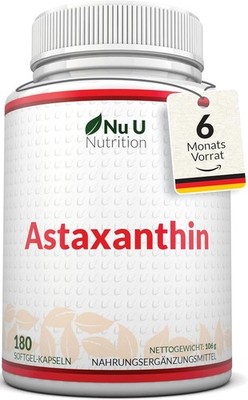 Astaxanthin 12 mg hochdosiert 6-Monats-Versorgung 180 Softgel-Kapseln 