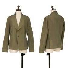 Used ISSEY MIYAKE dot cutting coating jacket khaki yellow 1 women s