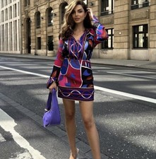 ZARA Multicoloured Printed Mini Skirt( M) & Oversized Shirt(S) Co-ord Set BNWT