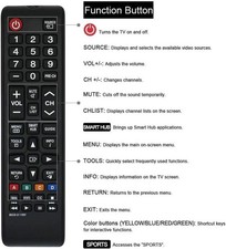 1 Pc Universal IR AA59-00741A Samsung TV Remote Control Replacement