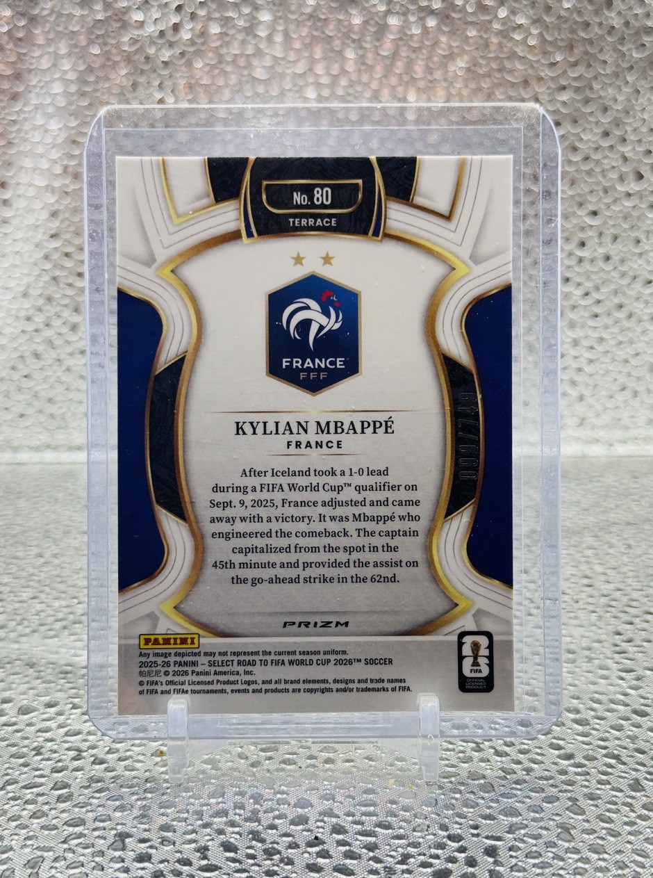 2025-26 Select FIFA World Cup Mbappe Orange Ice /749 #80 Terrace France view 2
