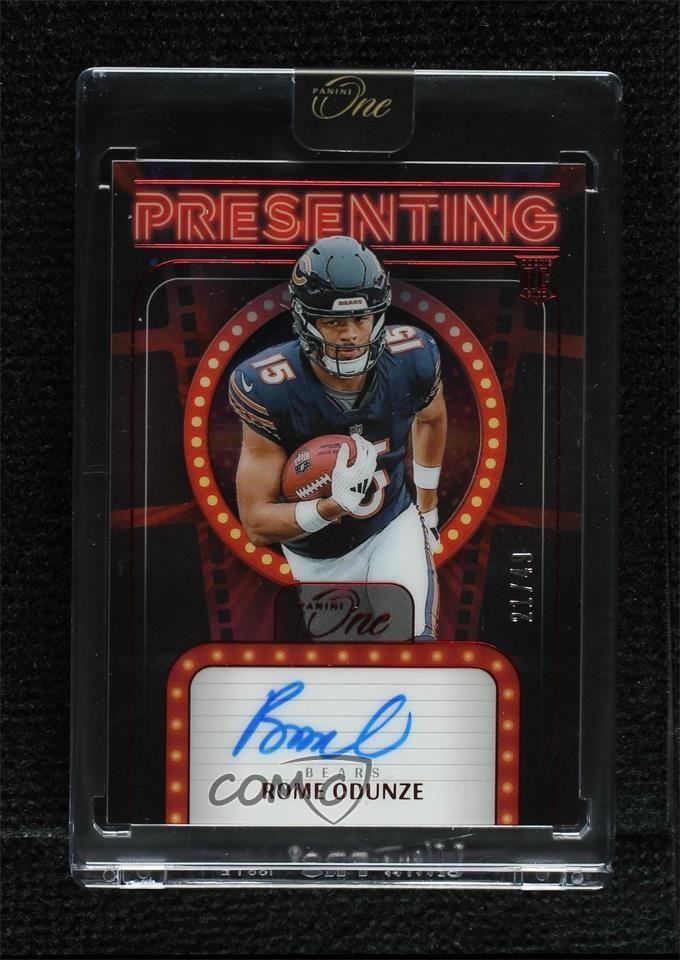 2024 Panini One Presenting Red 21/49 Rome Odunze #156 Rookie Auto RC 1o8p