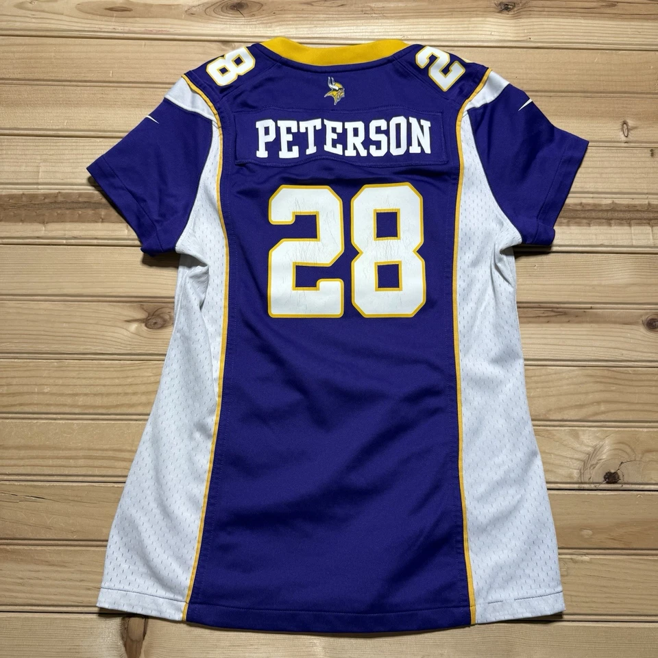 Camiseta deportiva para mujer Minnesota Vikings Adrian Peterson #28 Nike On Field talla pequeña Foto 2 de 4