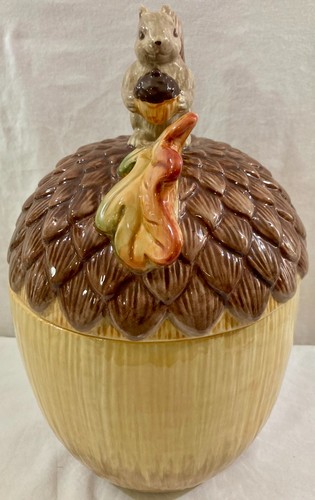 Squirrel Acorn Cookie Jar Corner Ruby New - Picture 6 of 12