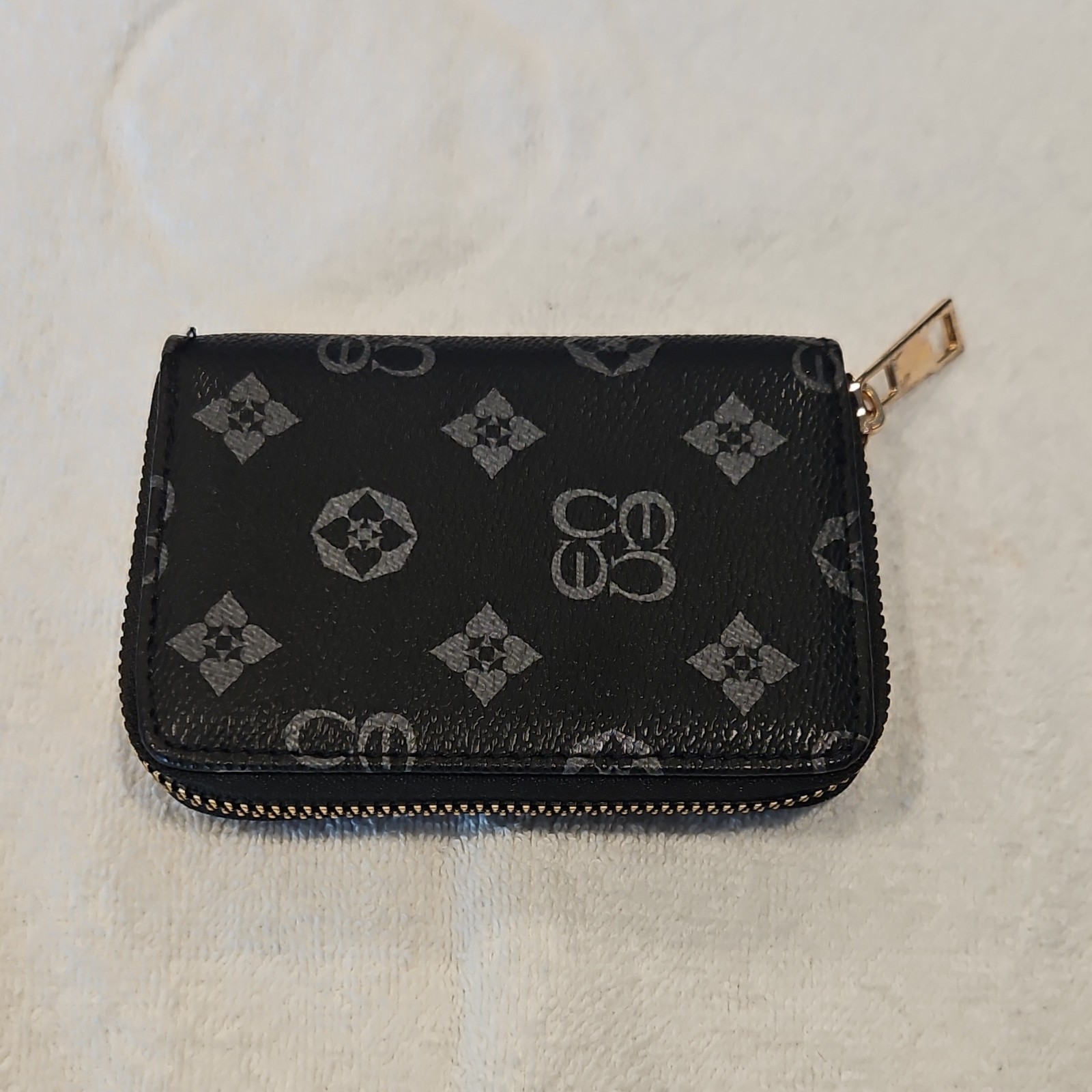 Charisma Black Gray Zip-Around Women's Logo Folding Credit Card Wallet