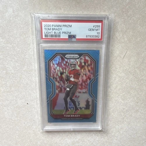 Panini Prizm 2020 Tom Brady #255 Light Blue Prizm PSA 10 Tampa Bay Buccaneers