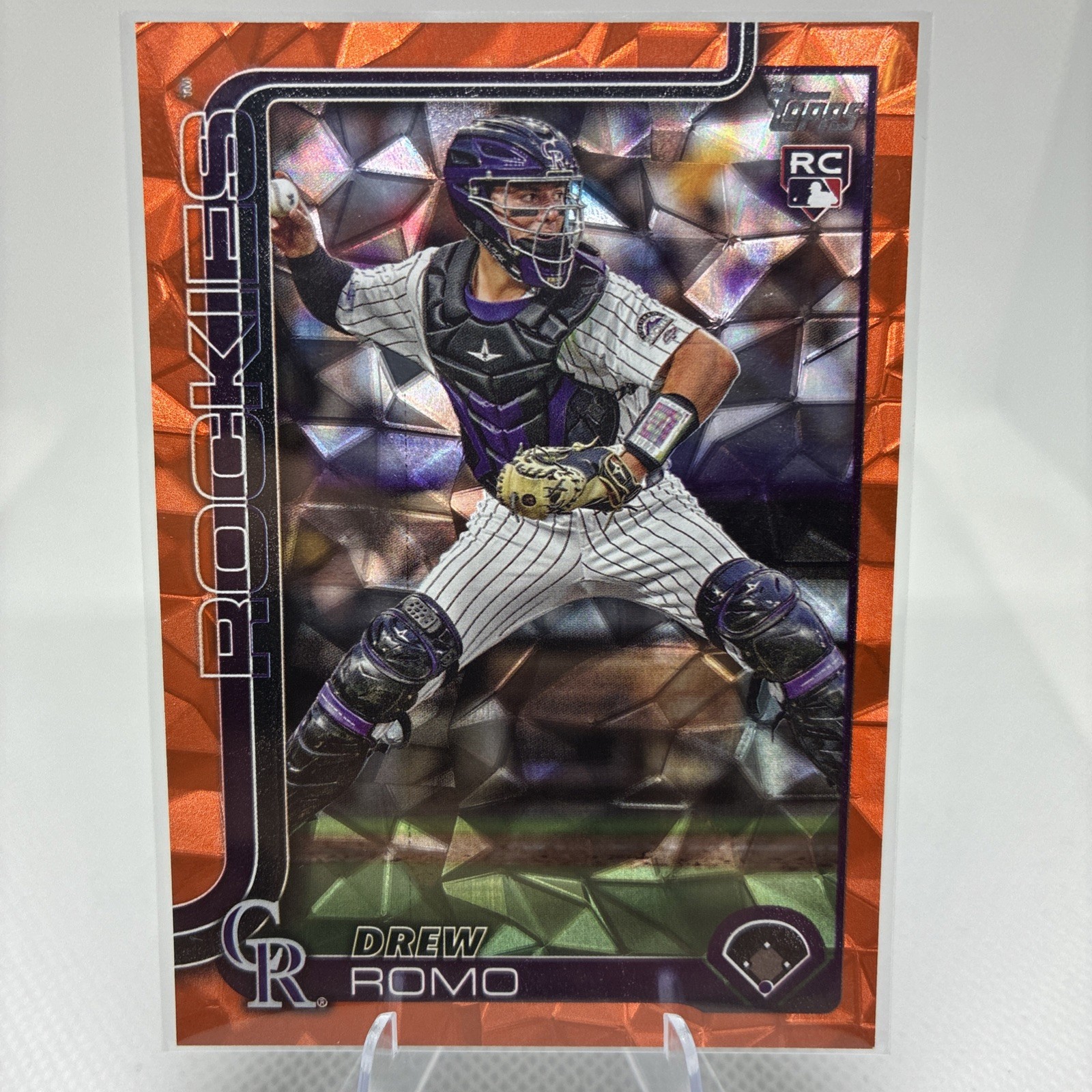 2025 Topps Series 1 Drew Romo #296 Orange Diamante /25 (RC)