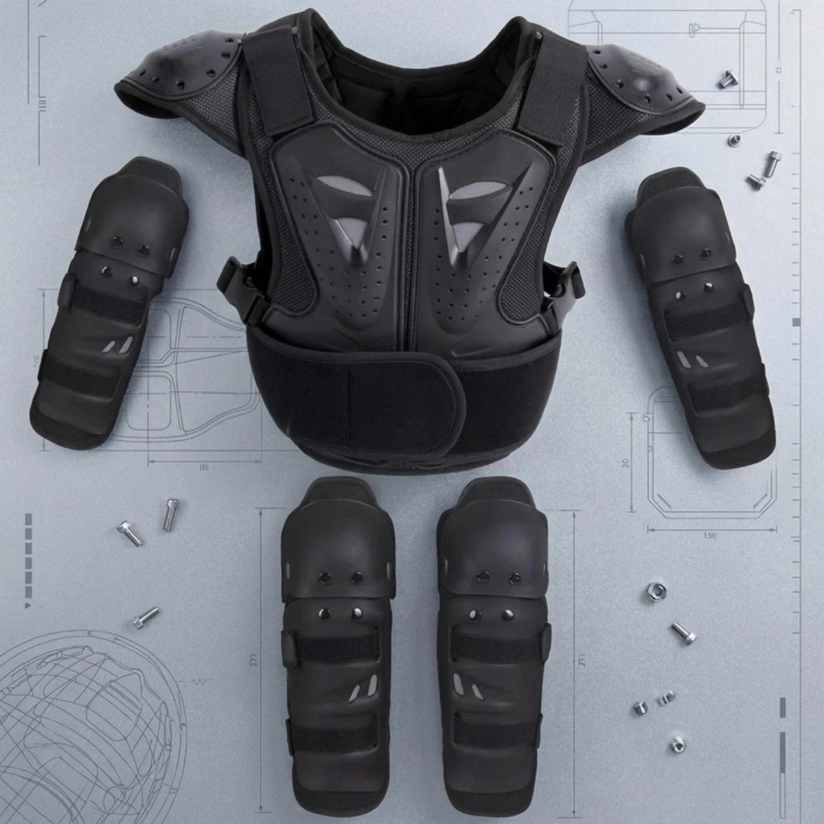 Kids Protective Vest with Shoulder Caps Adjustable Chest Protector Lightweight