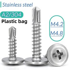 M4.2 M4.8 FLANGED SELF TAPPING SCREWS A2 STAINLESS STEEL FLANGE HEAD TAPPERS
