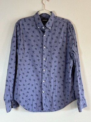 Bonobos Shirt Men s M Standard Fit Button Down Blue Floral Dress Shirt