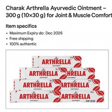 Charak Arthrella Ayurvedic Ointment 10 30g  Joint  Muscle Relief  Free Ship