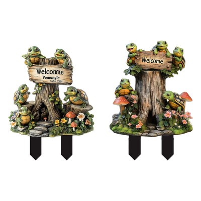 Turtle Garden Stack 2d Art Crafts Creative Yard Sign for Outside Garden Path