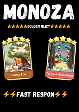 MONO_POLY_GO_GOLDEN_BLITZ_EVENT_Frosty Fox & To All A Goodnight 5⭐  STICKERS ⚡⚡