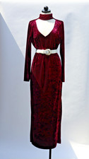Eloquii Burgundy Velvet V Neck Cutout Long Sleeve Bodycon Maxi Dress Women 16