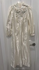 Vintage Lise Stevens Satin Long Sleeve Nightgown Size Small