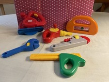 VTG. LITTLE TIKES WORKBENCH TOOL LOT: WRENCH,...