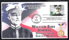 DISTINGUSHED SAILOR'S WILLIAM SIMS Stamp FDC KSC First Day Cover FDC B7045