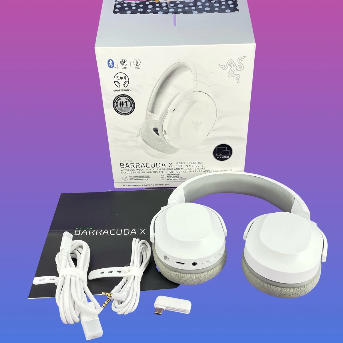 Razer Barracuda X Wireless Gaming Headset Mercury White - RZ04