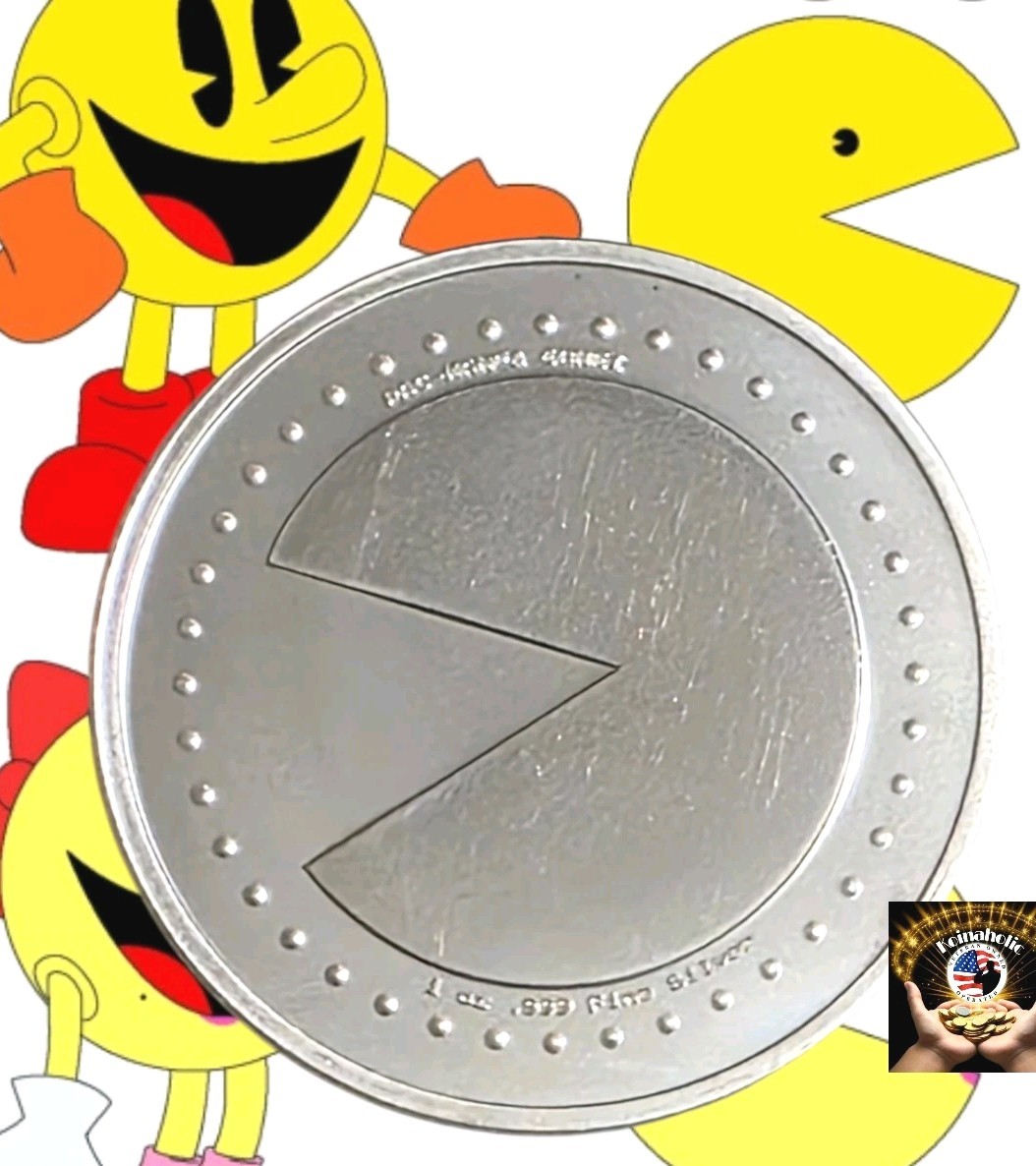 Silver Pac Man PAC-MAN Game Token 1 oz .999 Silver Slot Medal, Pulled From Storage ...