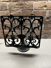 SOPORTE PARA LIBROS DE COCINA DE HIERRO FUNDIDO ORNAMENTADO DE COLECCIÓN CONTIENE RECETAS LIBROS DE BIBLIA TABLETA 11"×10"
