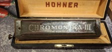 Mundharmonika Hohner Chromonika III gebraucht mit Etui